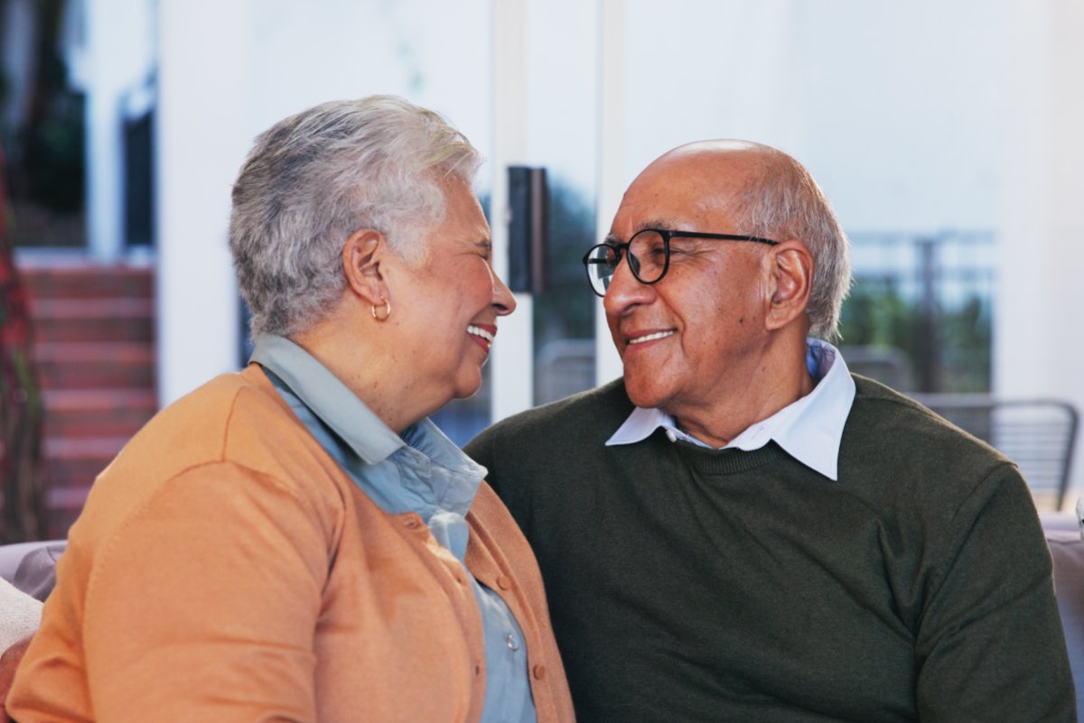 The Gardens of Amarillo | Senior couple talking and laughing